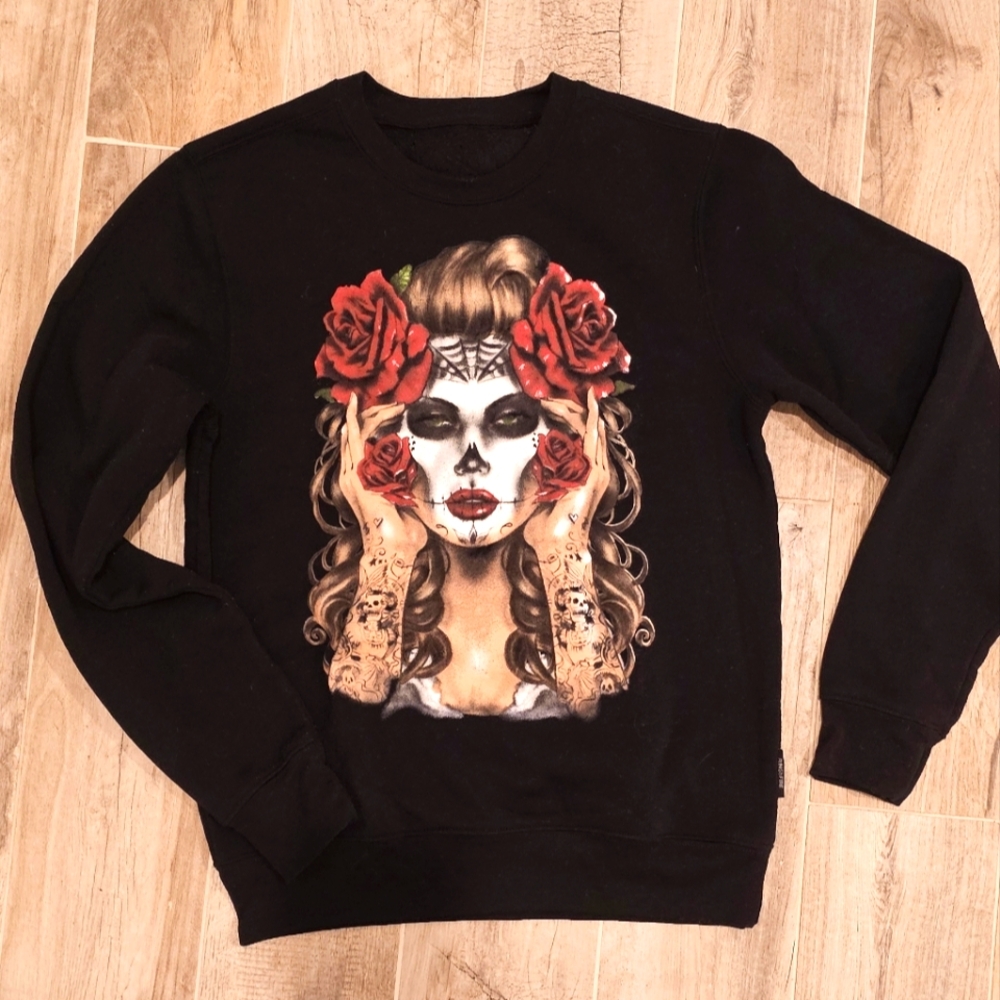RING OF FIRE BLACK DIA DE LOS MUERTOS SWEATSHIRT